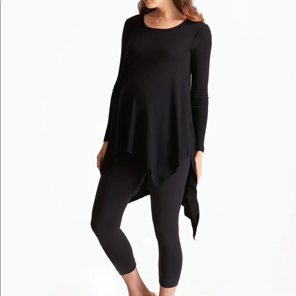 Ingrid and Isabel, Handkerchief Long Sleeve Tunic in Grey, Small (maternity) - Picture 2 of 14